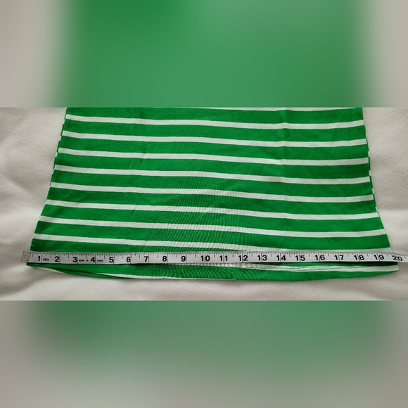 NWT Women's Sz Small Pajama Set, Green and White Striped - Picture 3 of 16